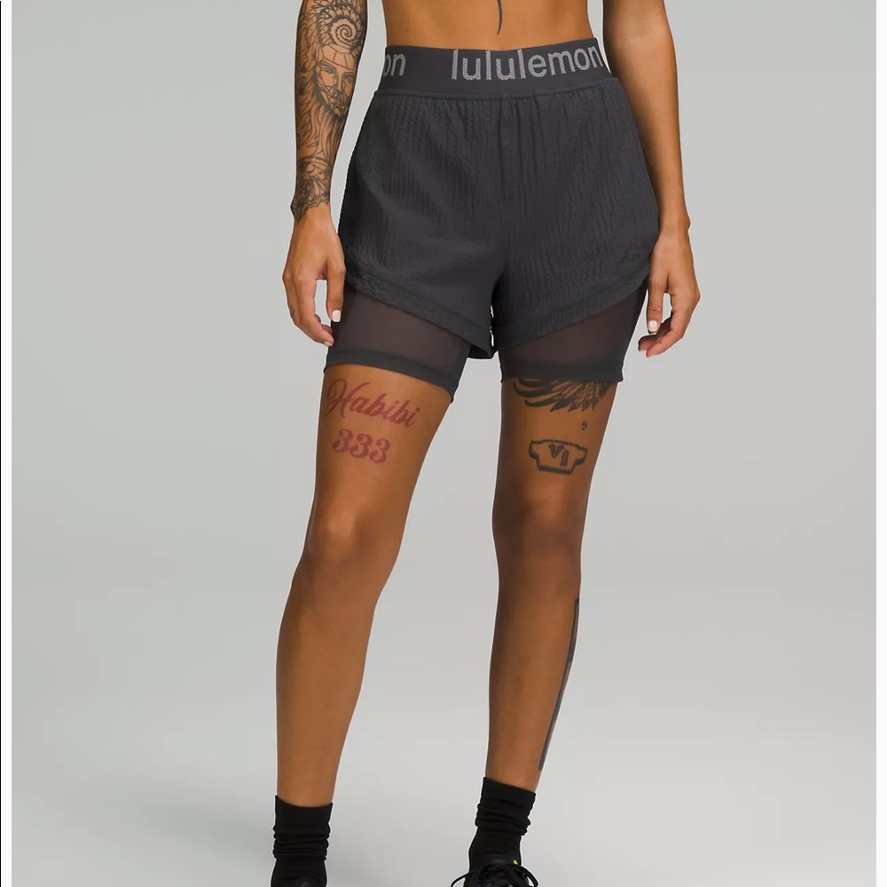 lululemon logo waistband high rise training short